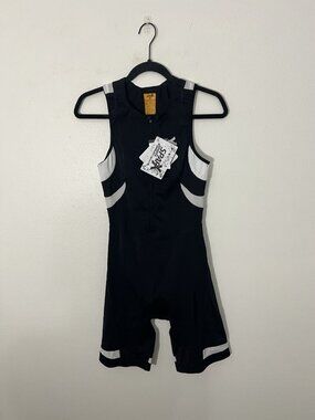 NWT Sparx Triathalon Suit Womens Black Size Medium Zip Up Padded Sleeveless